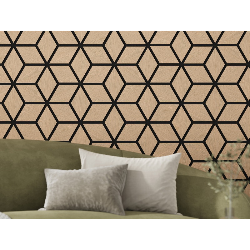 Mexen Form 02 acoustic wall panel 81 x 66 cm (4 pcs), 9 mm felt, technical veneer, Bleached Oak - S111-81667-02-040