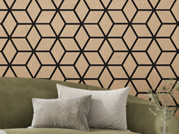 Mexen Form 02 acoustic wall panel 81 x 66 cm (4 pcs), 9 mm felt, technical veneer, Bleached Oak - S111-81667-02-040