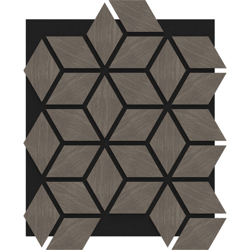 Mexen Form 02 acoustic wall panel 81 x 66 cm (4 pcs), 9 mm felt, technical veneer, Gray Oak - S111-81667-02-043