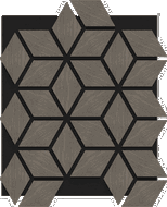 Mexen Form 02 acoustic wall panel 81 x 66 cm (4 pcs), 9 mm felt, technical veneer, Gray Oak - S111-81667-02-043