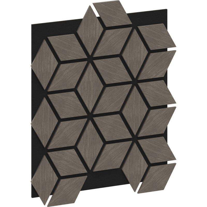 Mexen Form 02 acoustic wall panel 81 x 66 cm (4 pcs), 9 mm felt, technical veneer, Gray Oak - S111-81667-02-043