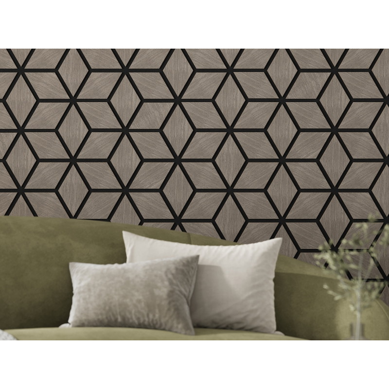 Mexen Form 02 acoustic wall panel 81 x 66 cm (4 pcs), 9 mm felt, technical veneer, Gray Oak - S111-81667-02-043