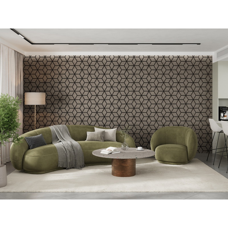 Mexen Form 02 acoustic wall panel 81 x 66 cm (4 pcs), 9 mm felt, technical veneer, Gray Oak - S111-81667-02-043