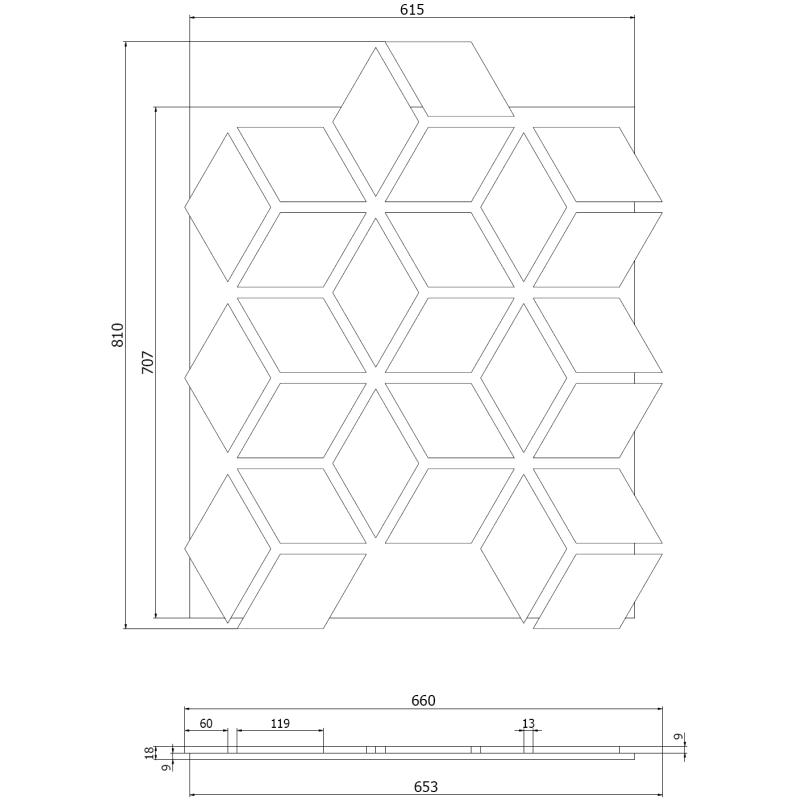 Mexen Lam-B Wall Slats 275 x 30 cm, 4 mm HDF Board, Technical Veneer, Sand Oak - S100-275307-3015-001