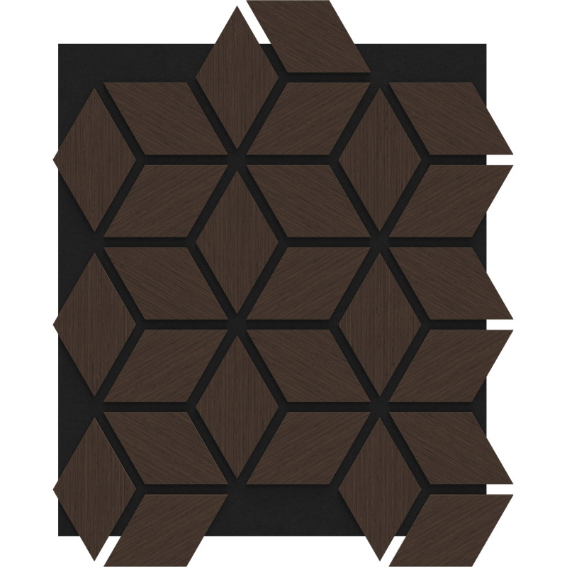 Mexen Form 02 acoustic wall panel 81 x 66 cm (4 pcs), 9 mm felt, technical veneer, Mocca Oak - S111-81667-02-045
