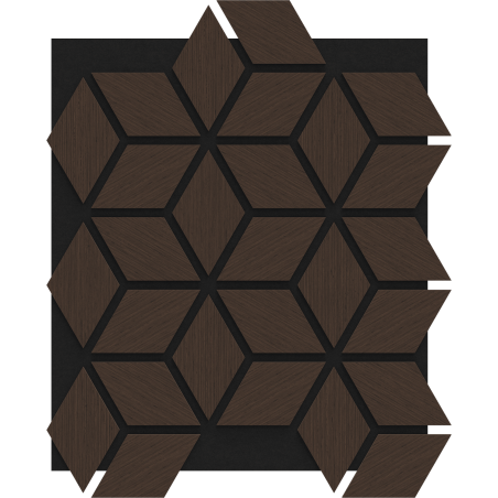 Mexen Form 02 acoustic wall panel 81 x 66 cm (4 pcs), 9 mm felt, technical veneer, Mocca Oak - S111-81667-02-045
