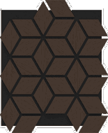 Mexen Form 02 acoustic wall panel 81 x 66 cm (4 pcs), 9 mm felt, technical veneer, Mocca Oak - S111-81667-02-045