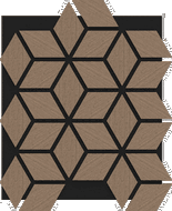 Mexen Form 02 acoustic wall panel 81 x 66 cm (4 pcs), 9 mm felt, technical veneer, Light Walnut - S111-81667-02-047