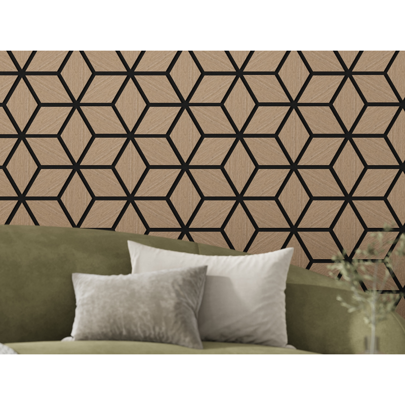 Mexen Lam-B Wall Slats 275 x 30 cm, 4 mm HDF Board, Technical Veneer, Sand Oak - S100-275307-3015-001