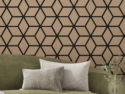 Mexen Form 02 acoustic wall panel 81 x 66 cm (4 pcs), 9 mm felt, technical veneer, Light Walnut - S111-81667-02-047