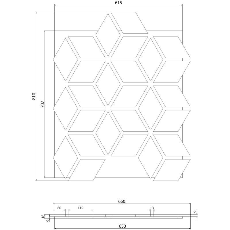 Mexen Lam-B Wall Slats 275 x 30 cm, 4 mm HDF Board, Technical Veneer, Sand Oak - S100-275307-3015-001
