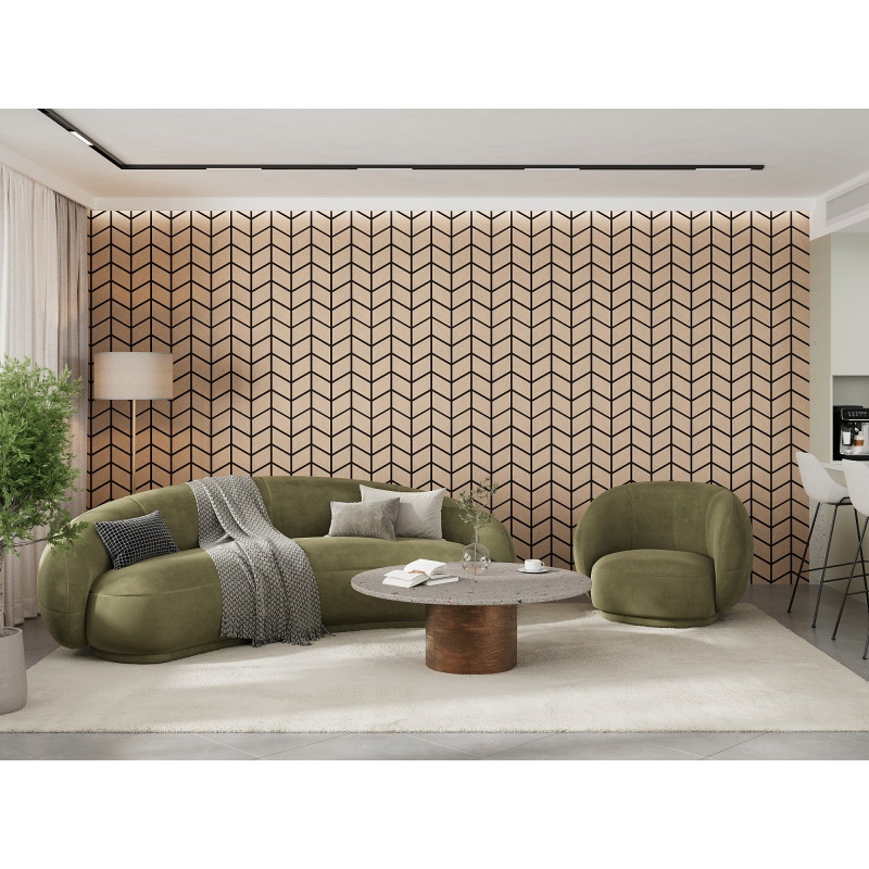 Mexen Form 03 acoustic wall panel 71.5 x 58 cm (4 pcs), 9 mm felt, technical veneer, Bleached Oak - S111-71587-03-040