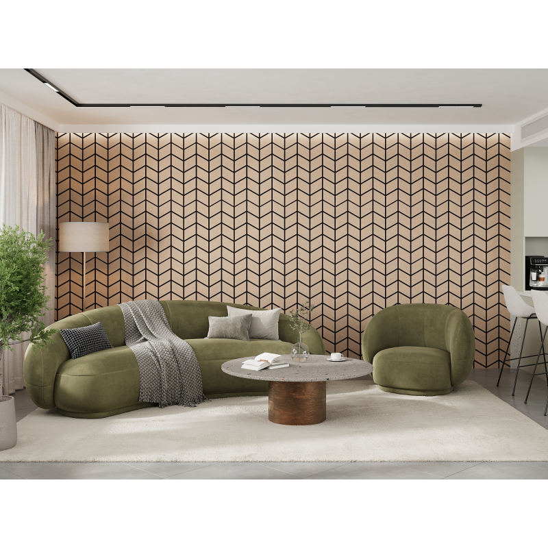 Mexen Lam-B Wall Slats 275 x 30 cm, 4 mm HDF Board, Technical Veneer, Sand Oak - S100-275307-3015-001