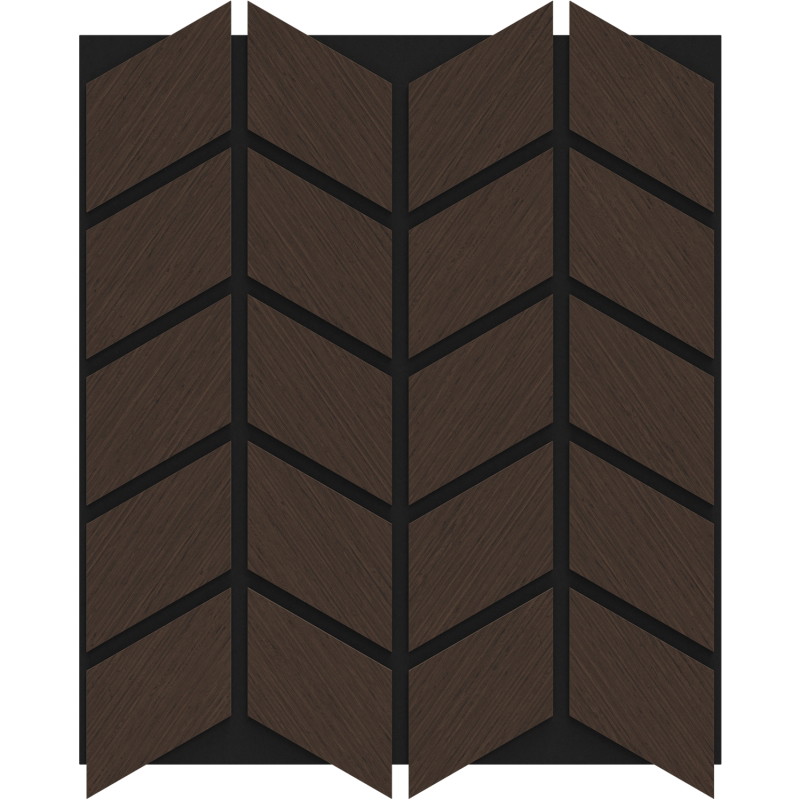 Mexen Form 03 acoustic wall panel 71.5 x 58 cm (4pcs), 9 mm felt, technical veneer, Mocca Oak - S111-71587-03-045