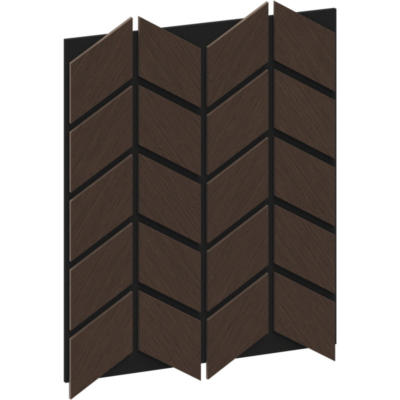 Mexen Form 03 acoustic wall panel 71.5 x 58 cm (4pcs), 9 mm felt, technical veneer, Mocca Oak - S111-71587-03-045