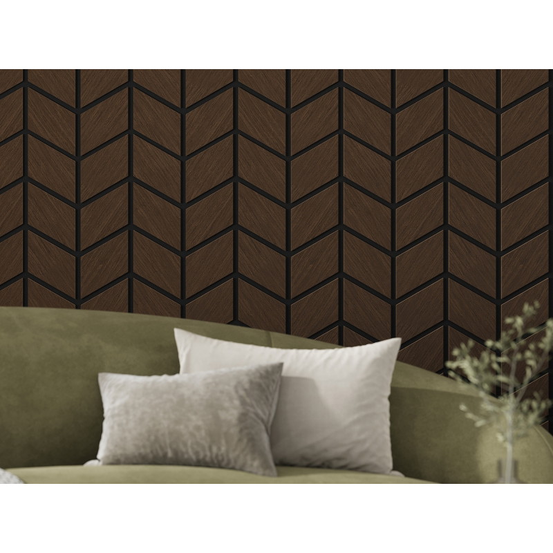 Mexen Form 03 acoustic wall panel 71.5 x 58 cm (4pcs), 9 mm felt, technical veneer, Mocca Oak - S111-71587-03-045