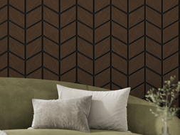 Mexen Form 03 acoustic wall panel 71.5 x 58 cm (4pcs), 9 mm felt, technical veneer, Mocca Oak - S111-71587-03-045