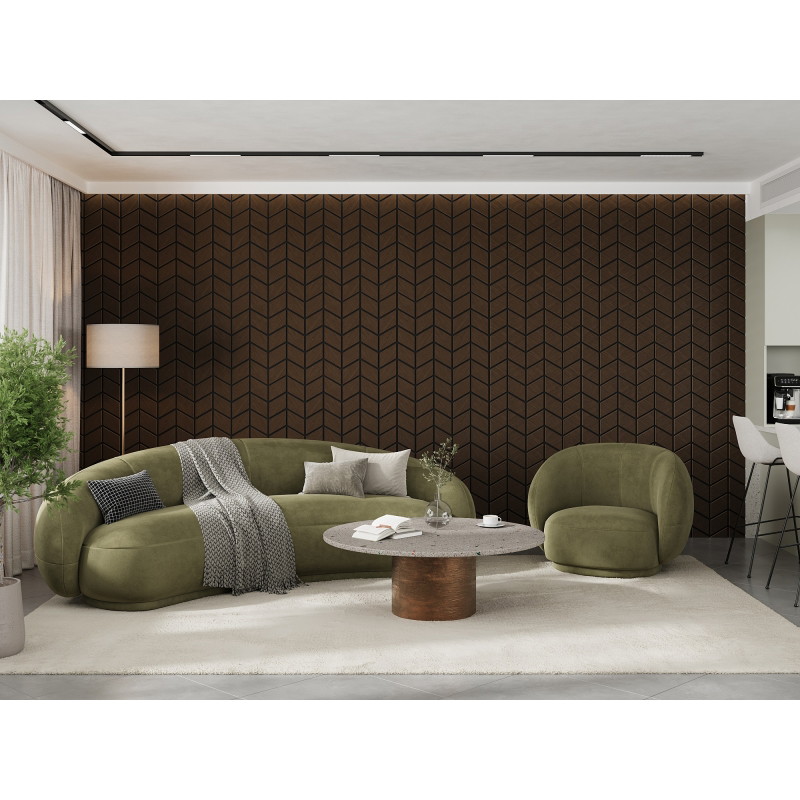 Mexen Form 03 acoustic wall panel 71.5 x 58 cm (4pcs), 9 mm felt, technical veneer, Mocca Oak - S111-71587-03-045