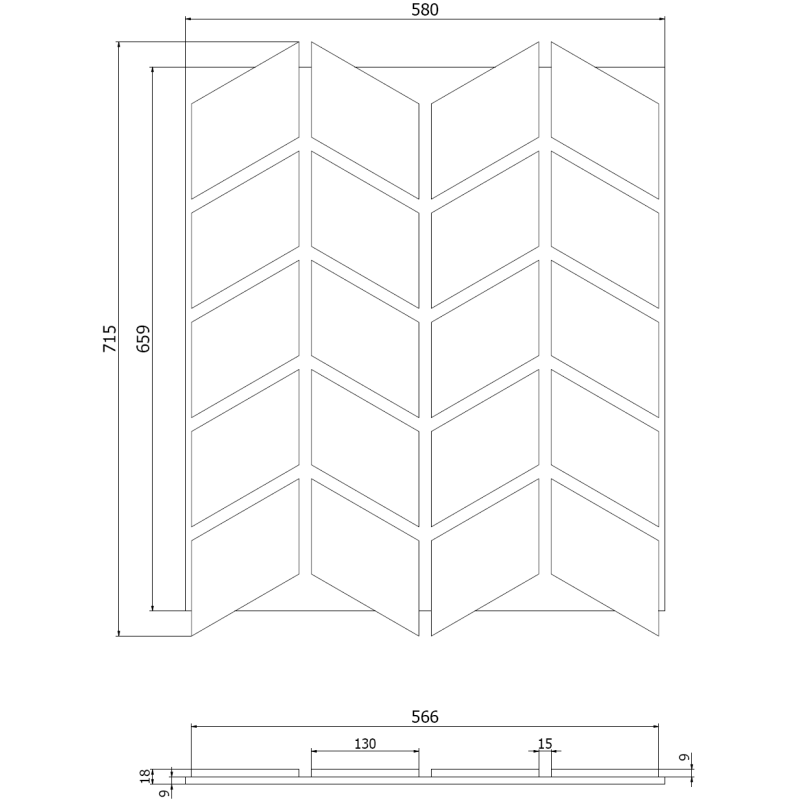 Mexen Lam-B Wall Slats 275 x 30 cm, 4 mm HDF Board, Technical Veneer, Sand Oak - S100-275307-3015-001