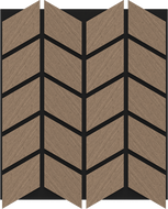 Mexen Form 03 71.5 x 58 cm Acoustic Wall Panel (4 pcs), 9 mm Felt, Technical Veneer, Light Walnut - S111-71587-03-047