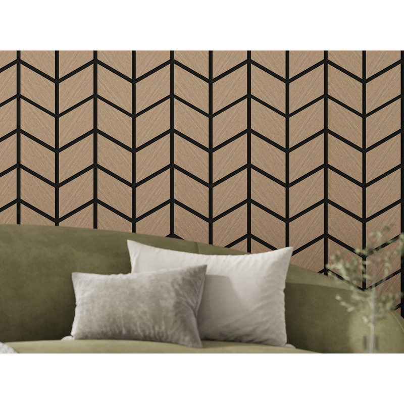 Mexen Form 03 71.5 x 58 cm Acoustic Wall Panel (4 pcs), 9 mm Felt, Technical Veneer, Light Walnut - S111-71587-03-047