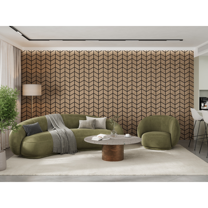Mexen Lam-B Wall Slats 275 x 30 cm, 4 mm HDF Board, Technical Veneer, Sand Oak - S100-275307-3015-001