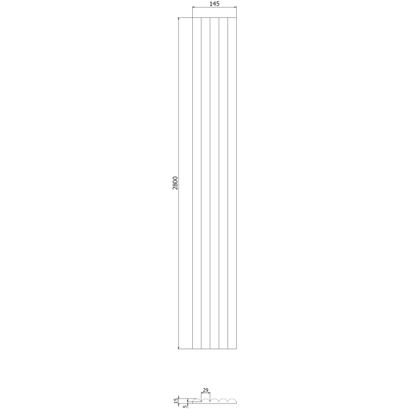 Mexen Strio 02 grooved wall slats 280 x 14.5 cm (2 pcs), dark turquoise - S120-280-02-312
