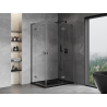 Mexen Mist-H L Duo Hinged Shower Cabin Right 70 x 110 cm, Transparent, Brushed Gun Gray - 8A5L-070L-110P-66-00