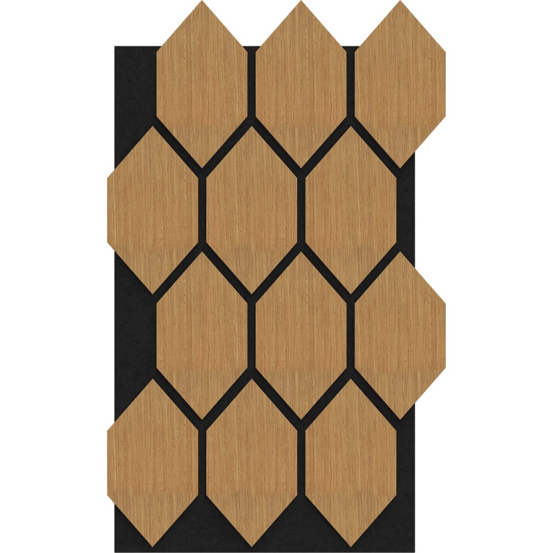 Mexen Form 01 acoustic wall panel 91 x 56 cm (4 pieces), 9 mm felt, technical veneer, Classic Oak - S111-91567-01-041