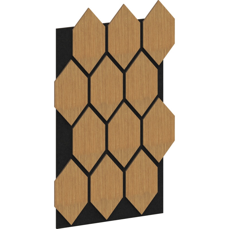 Mexen Form 01 acoustic wall panel 91 x 56 cm (4 pieces), 9 mm felt, technical veneer, Classic Oak - S111-91567-01-041