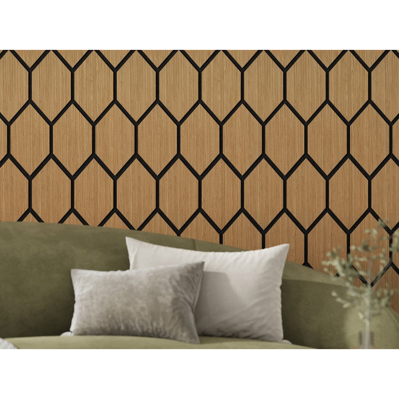 Mexen Form 01 acoustic wall panel 91 x 56 cm (4 pieces), 9 mm felt, technical veneer, Classic Oak - S111-91567-01-041