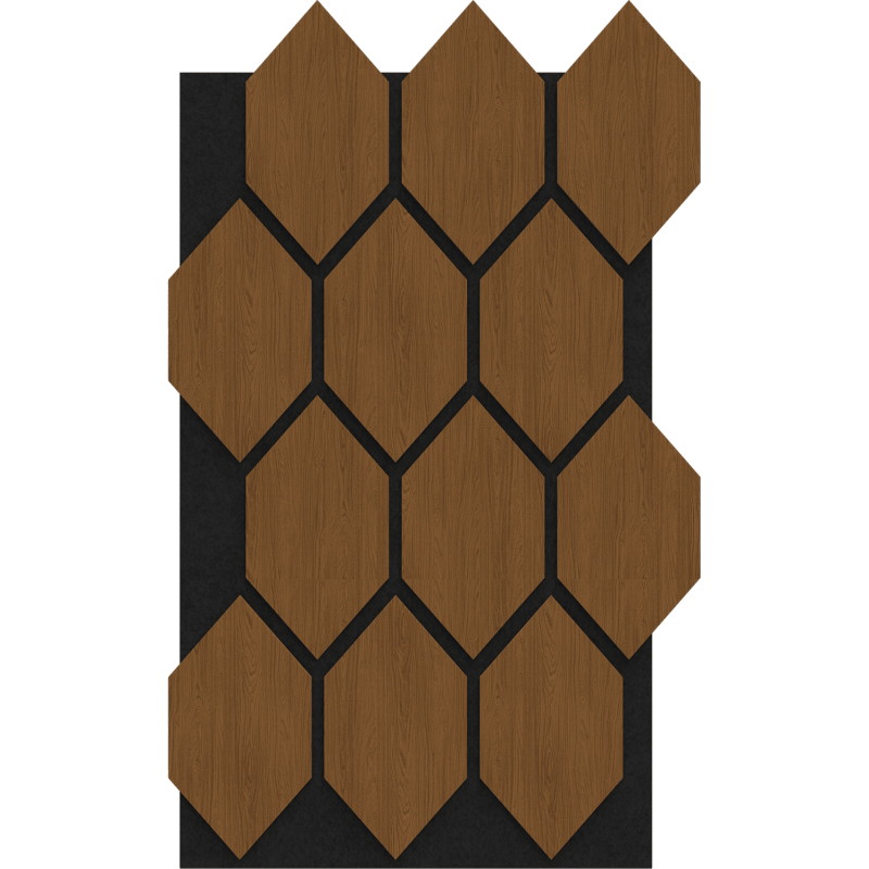 Mexen Form 01 acoustic wall panel 91 x 56 cm (4pcs), 9 mm felt, technical veneer, Natural Oak - S111-91567-01-042