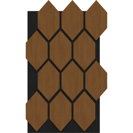 Mexen Form 01 acoustic wall panel 91 x 56 cm (4pcs), 9 mm felt, technical veneer, Natural Oak - S111-91567-01-042
