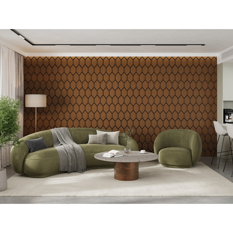 Mexen Form 01 acoustic wall panel 91 x 56 cm (4pcs), 9 mm felt, technical veneer, Natural Oak - S111-91567-01-042