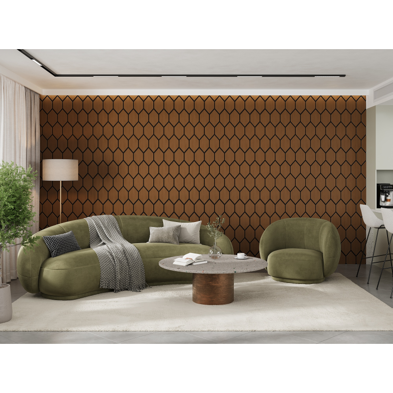 Mexen Lam-B Wall Slats 275 x 30 cm, 4 mm HDF Board, Technical Veneer, Sand Oak - S100-275307-3015-001