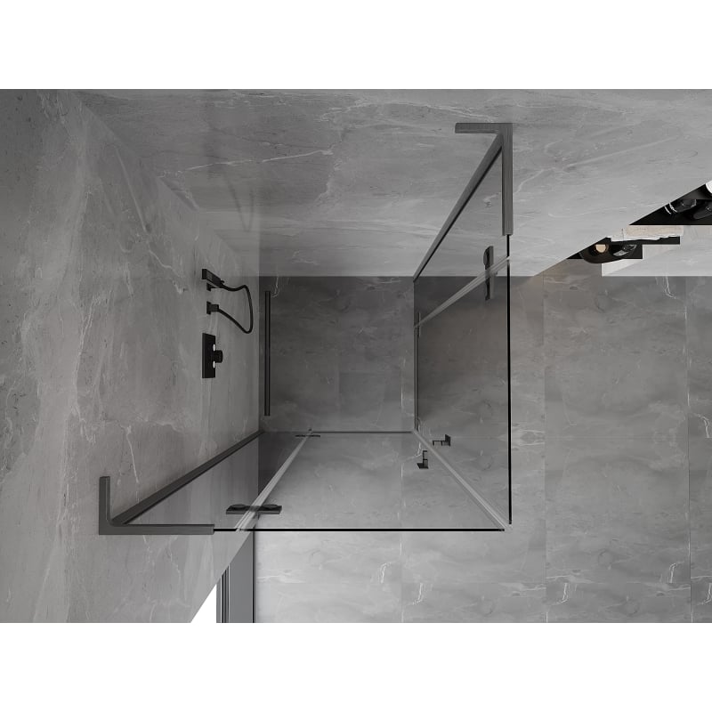 Mexen Mist-H L Duo pivot shower cabin 110 x 110 cm, transparent, brushed gun gray - 8A5L-110L-110P-66-00