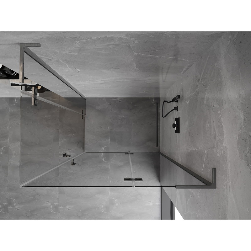 Mexen Mist-H L Duo Right Hinged Shower Cabin 115 x 120 cm, Transparent, Brushed Gun Gray - 8A5L-115L-120P-66-00