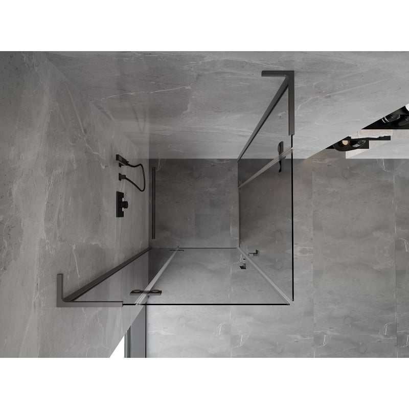 Mexen Mist-H L Duo Swing Shower Enclosure 75 x 75 cm, Transparent, Gun Metal - 8A5L-075L-075P-95-00