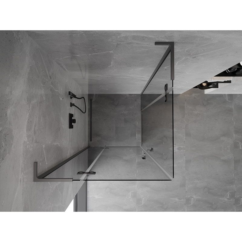 Mexen Mist-H L Duo Pivot Shower Cabin 80 x 80 cm, Transparent, Gun Metal - 8A5L-080L-080P-95-00