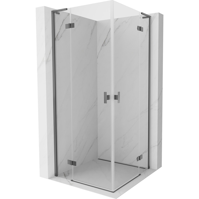 Mexen Mist-H L Duo Pivot Shower Cabin 80 x 80 cm, Transparent, Gun Metal - 8A5L-080L-080P-95-00