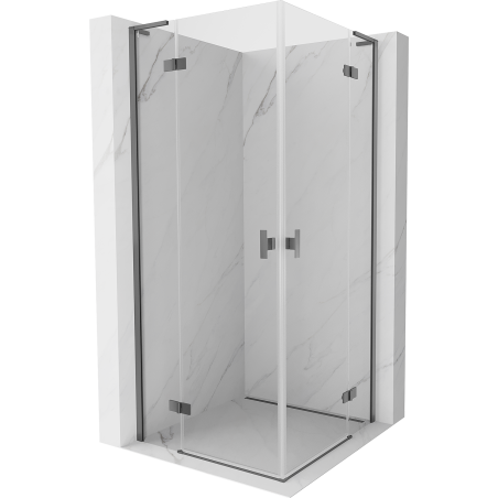 Mexen Mist-H L Duo Pivot Shower Cabin 80 x 80 cm, Transparent, Gun Metal - 8A5L-080L-080P-95-00