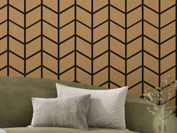 Mexen Form 03 acoustic wall panel 71.5 x 58 cm (4 units), 9 mm felt, technical veneer, Oak Classic - S111-71587-03-041
