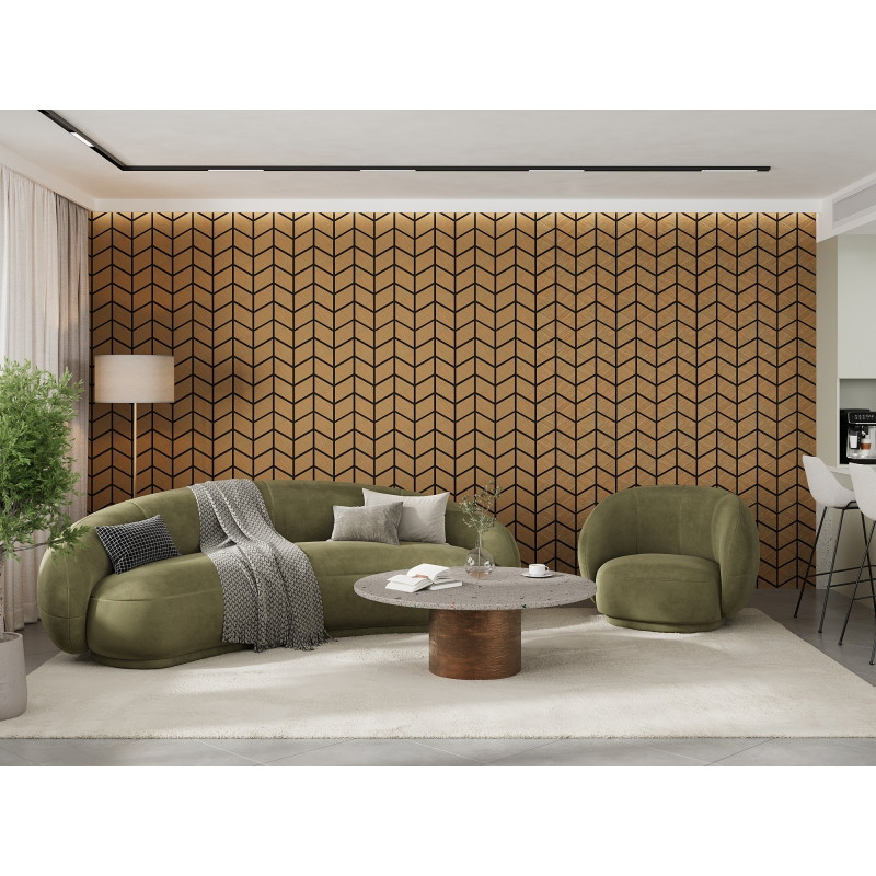 Mexen Form 03 acoustic wall panel 71.5 x 58 cm (4 units), 9 mm felt, technical veneer, Oak Classic - S111-71587-03-041