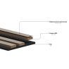 Mexen Lam-B Wall Slats 275 x 30 cm, 4 mm HDF Board, Technical Veneer, Sand Oak - S100-275307-3015-001