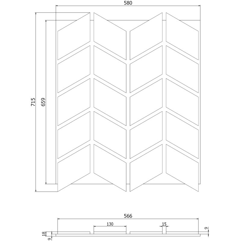 Mexen Lam-B Wall Slats 275 x 30 cm, 4 mm HDF Board, Technical Veneer, Sand Oak - S100-275307-3015-001