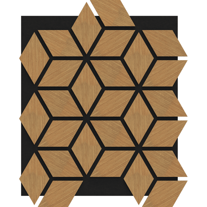 Mexen Lam-B Wall Slats 275 x 30 cm, 4 mm HDF Board, Technical Veneer, Sand Oak - S100-275307-3015-001