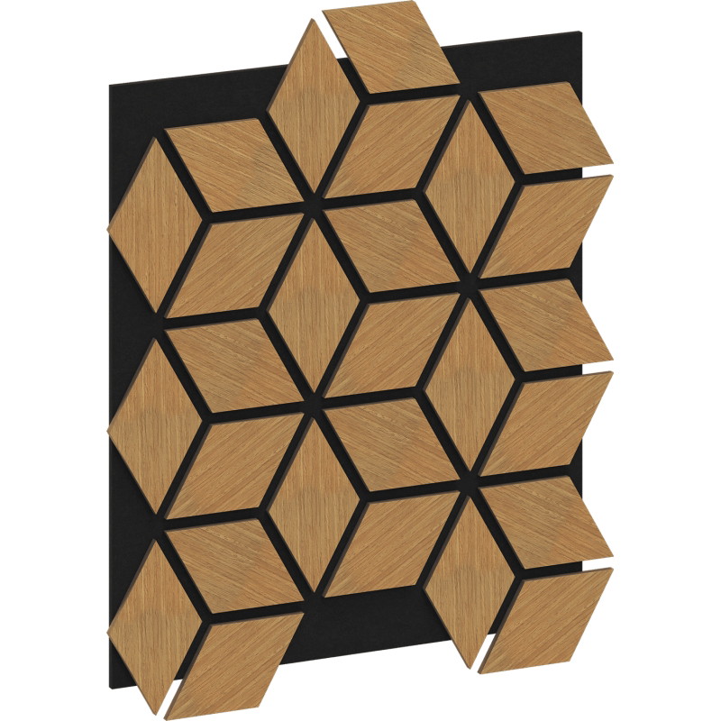 Mexen Form 02 acoustic wall panel 81 x 66 cm (4 pcs), 9 mm felt, technical veneer, Classic Oak - S111-81667-02-041