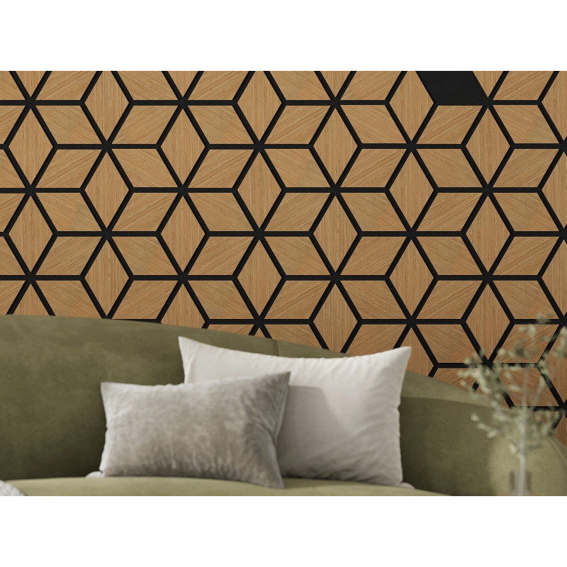 Mexen Form 02 acoustic wall panel 81 x 66 cm (4 pcs), 9 mm felt, technical veneer, Classic Oak - S111-81667-02-041