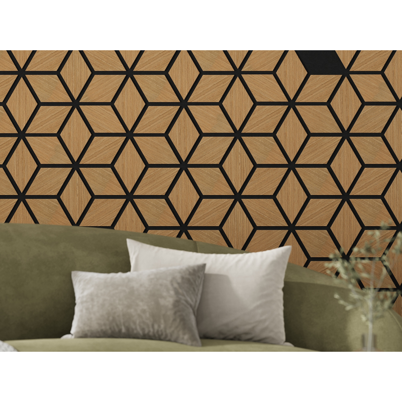 Mexen Lam-B Wall Slats 275 x 30 cm, 4 mm HDF Board, Technical Veneer, Sand Oak - S100-275307-3015-001