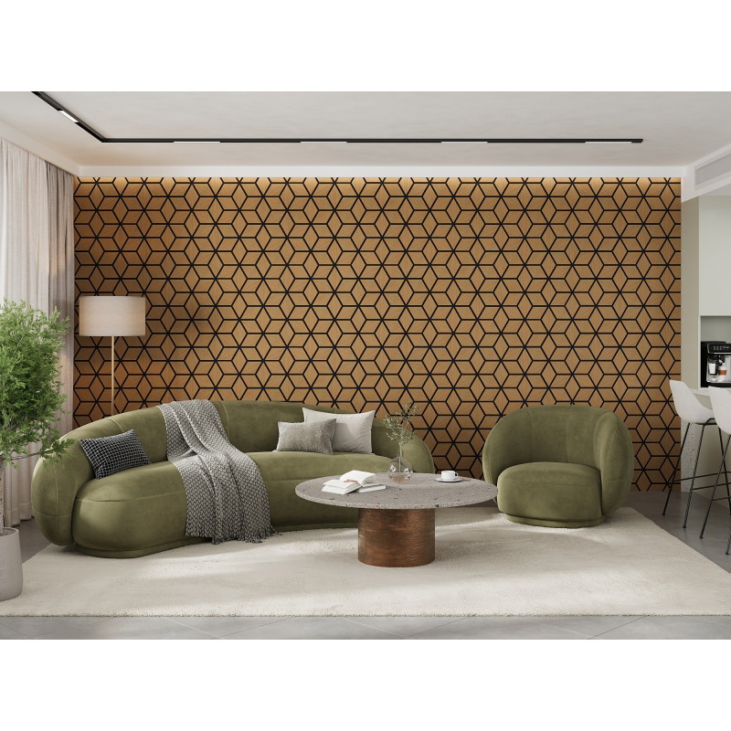 Mexen Form 02 acoustic wall panel 81 x 66 cm (4 pcs), 9 mm felt, technical veneer, Classic Oak - S111-81667-02-041